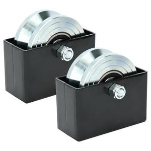 2 Sets 4'' V-Groove Sliding Gate Wheels with Welded Bracket Box, Heavy Duty Inverted V Tracks Sliding Gate Rollers, Double Sealed Bearing 3000 Lbs Capacity