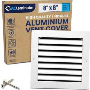 8x8 Inch (Duct Opening) Air Return Vent Cover Decorative  Premium Aluminum AC Vent Cover for Ceiling & Wall, Rustproof Grille, Ideal for Home HVAC Grille, Durable & Easy to Install by ACLAMINAIRE