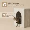 Homhedy Cat Litter Box Enclosure, Modern Fluted Accent Cat Washroom Furniture, Pet House, Fit Most of Litter Box,Cream Gray