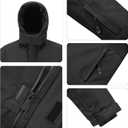 WULFUL Kid's Waterproof Ski Jacket Warm Fleece Hooded Boy's and Girl's Winter Snow Coat Outwear,Windproof RainCoat (Black)