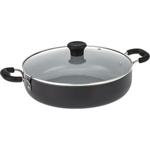 T-fal B36282 Nonstick Deep Covered Everyday Pan with Ergonomic Stay-Cool Handles Cookware, 12-Inch, Black 