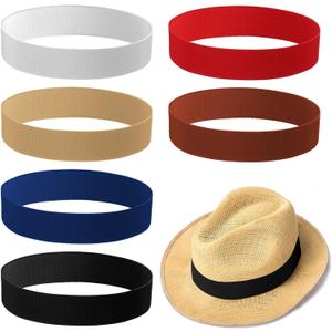 Cindeer 6 Pieces Stretchable Hat Band for Women Cowboy Hat Band for Men Panama Straw Accessories, 6 Colors