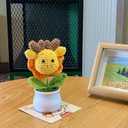 Handmade Crochet Dragon Dashboard Decor - Cute Mini Car Ornament, Knitted Flower & Potted Plant Decor for Home/Office - Perfect Graduation/Birthday/Thank You Gift (Orange Dragon)