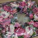 Wreath 26 Inches - Peony Flower Spring Wreaths for Front Door Outside - Summer Floral Bud Wreath -Handmade Door Wreaths,Pink&Purple&Green