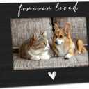 Pet Memorial Dog Cat Picture Frame 4x6, Loss of Dog Sympathy Gift Wooden Picture Frame, Pet Memorial Gifts for Dogs Cats, Forever Loved Sympathy Decorative Photo Frames for Table Desk Decor