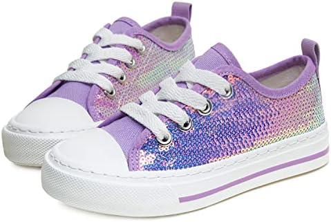 ToandonToddler Kids Sneakers Sparkle Fashion Glitter Sequins Canvas Shoes Size 1