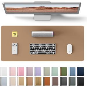 YSAGi Leather Desk Pad Protector, Office Mat, Large Mouse Pad, Non-Slip PU Blotter, Laptop Waterproof Writing for and Home (23.6" x 13.8", Khaki)