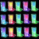 Pack of 2, Light Up Shot Glasses Set of 16 Shots Cups 1.5 oz Cowboy Boot Shot Glasses Glow in the Dark Shot Glasses Led Shot Glasses Party Favors Adults for Theme Party Supplies Bachelorette Birthday Wedding