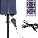 Maxmartt Solar Battery Box for LED String Lights, Outdoor String Lights Control Panel with DC Charging 8 Remote Control Modes Pack Powered Lithium Panel Light/Remote Control (24V)