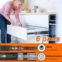 10 inch Drawer Slides 6 Pairs (12pcs) Soft Close 3 fold Full Extension Side Mount Cabinet Drawer Glides 10" Black Cabinet Rails for Dresser, Cabinet, Kitchen 100 LB Capacity
