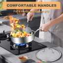 EWFEN Tri-Ply Stainless Steel Frying Pan 3QT, 10 Inch Deep Frying Pan with lids, Skillet, Induction Cooking Pan, Dishwasher and Oven Safe, Fast & Even Heat, Heavy Duty and Detachable Handle