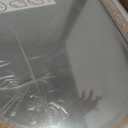 Arched Vanity Wall Mirror 36 x 24 Inch Beaded Wood Frame Boho Farmhouse Decorative Mirror for Bathroom Bedroom Entryway Living Room (Vintage White)