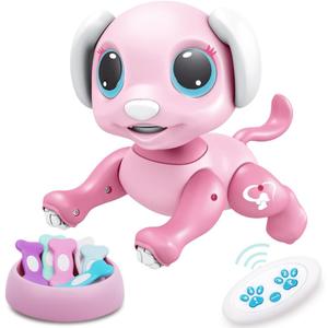 BIRANCO. Remote Control Dog Gesture Sensing - Smart Puppy Pink Toy Robot Pet Walks Barks Interactive with Toddler, STEM Play, Best Christmas Holiday Birthday Gifts for 3 4 5 6 7 8 Years Old Girl