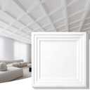Art3d 12-Pack 2424 Inch PVC Waterproof Drop Ceiling Tiles for Home Décor - 2x2 ft 3D Modern Ceiling Panel for Suspended Grid, White