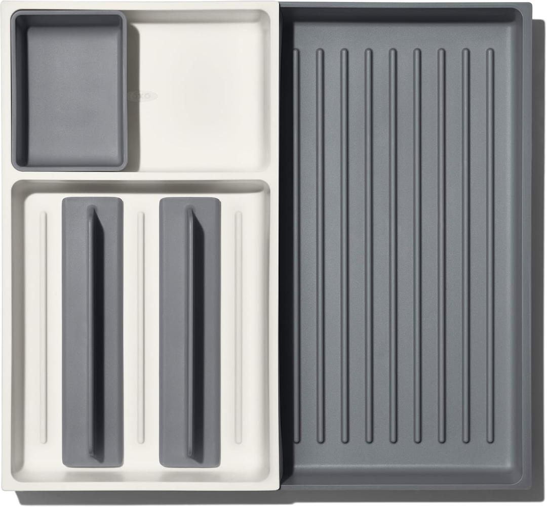 OXO Good Grips Drawer, Large Expandable Kitchen Tool Organizer, White