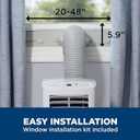 GE 5,000 BTU Portable Air Conditioner for Small Rooms up to 150 sq ft. (5,100 BTU SACC), 3-in-1 with Dehumidify, Fan and Auto Evaporation, Included Window Installation Kit, White