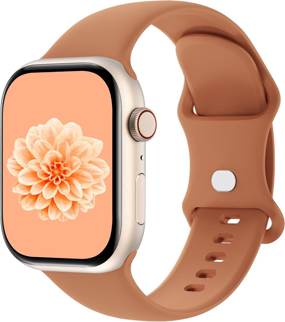 Silicone Sport Band Compatible with Apple Watch, Women Men, Soft Strap Replacement Wristband for iWatch Size: 38mm/40mm/41mm/(Series 10/11 42mm) S/M
