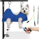 Foldable Dog Grooming Arm with Clamp: Adjustable Height 26"-40", Dog Grooming Table Arm with Hammock and No-Sit Holder, Grooming Restraint for Small Medium Dogs at Home or Salon