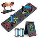 Solid Push Up Board 15 in 1 Home Workout Equipment Multi-Functional Pushup Stands System Fitness Floor Chest Muscle Exercise Professional Equipment Burn Fat Strength Training Arm Men & Women Weights