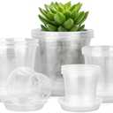FUIJOL 4/5/6/7 Inch Clear Nursery Pots for Plants with Sacuers 20 Pack, Plastic Flower Pots with Drainage Holes, Variety Pack Seedlings Garden Pot for Indoor Outdoor (4+5+6+7 inch)