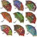 Bohemian Handmade Design Cotton Multi Color Cotton Fashion Multi Colored Umbrella Embroidery Boho Umbrellas Parasol 5 Pcs Lot