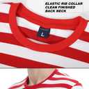 LEDING Casual Shirts Mens Short Sleeve Striped Black White Cotton Spandex Summer Holiday Travel Basic Pullover Crew Shirt (XXL)