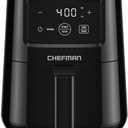 CHEFMAN 2 Qt Mini Air Fryer – Digital Space-Saving Compact Air Fryer with Nonstick and Dishwasher Safe Basket, Quick & Easy Meals in Minutes, Features Digital Timer and Shake Reminder – Black