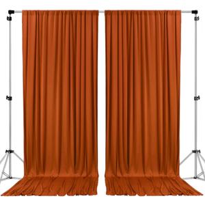 AK TRADING CO. 10 feet x 10 feet Rust IFR Polyester Backdrop Drapes Curtains Panels with Rod Pockets - Wedding Ceremony Party Home Window Decorations (60"W x 120"L (Pack of 2))
