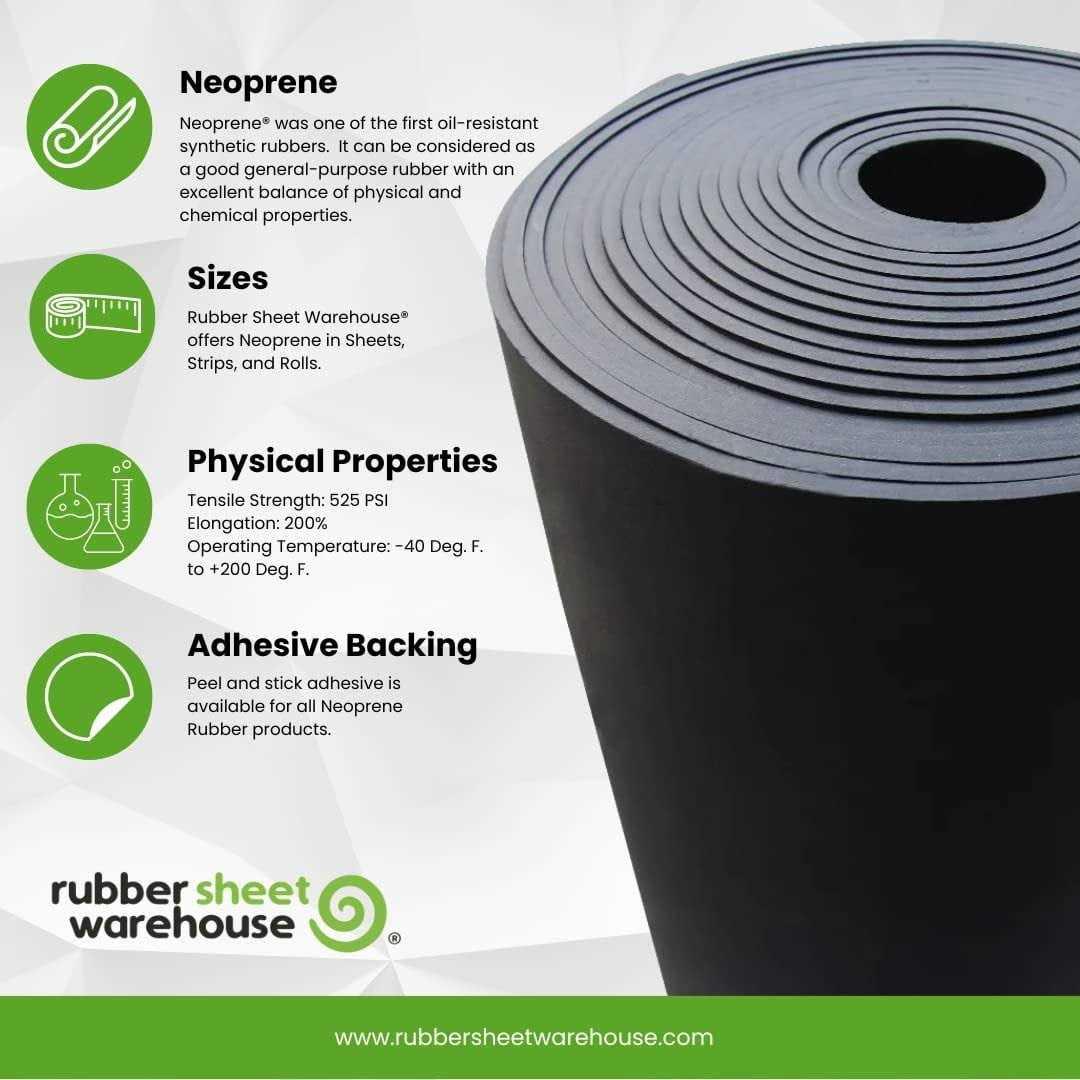 Smooth Finish, Solid Rubber, Perfect for Weather Stripping, Gasket, Costume & DIY Projects
