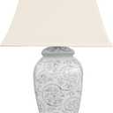 Red Lantern Ivory Vines Porcelain Lamp