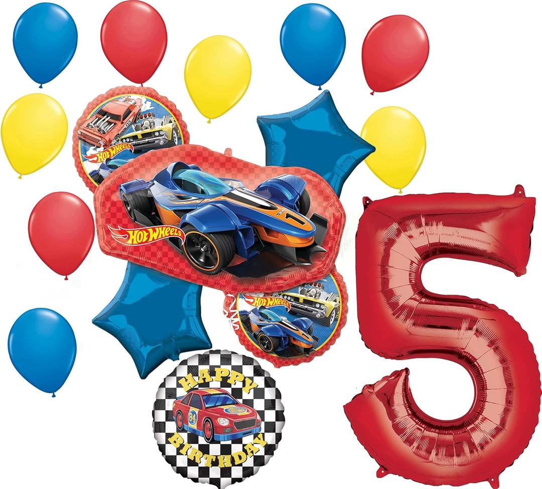Anagram Hot Wheels Ultimate 5th Birthday Party Balloon Bouquet Decorations,  Anagram Hot Wheels Ultimate 5th Birthday Party Balloon Bouquet Decorations,
