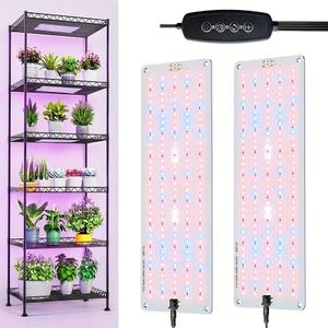 Under Cabinet Grow Light, 308 LEDs Plant Grow Lights for Shelf, with 3/9/12H Timer, 22W Full Spectrum Led Grow Light, 10 Dimmable Levels, for Seedling, Veg, Succulents -2PCS