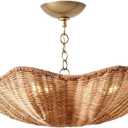 American Style Retro Pendant Lighting Coastal Farmhouse Large Hanging Lamp Rattan Pendant Light Fixture Ceiling with Antique Pendant Chain for Bathroom Ceiling,Dining,Bedroom,Entryway