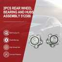 512388 2PCS Rear Wheel Bearing and Hubs Assembly Set Compatible with Nissan Altima, Maxima, Murano, Pathfinder, Mitsubishi RVR 2011, Infiniti JX35 2013, QX60 2014 2015 2016 2017 2018 2019