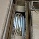 Sweese 18Pcs Lightweight Porcelain Dinnerware Set for 6, Stripe Blue