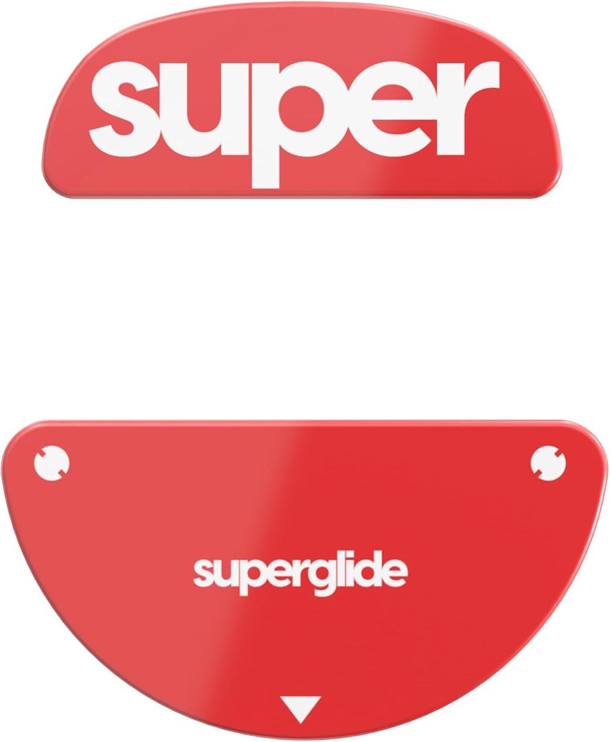 Superglide2 - New Controllable Speed Textured Surface Smoothest Mouse Feet/Glides Made with Ultra Strong Glass Smooth and Durable Sole for End Game Gear XM2-WE [RED]