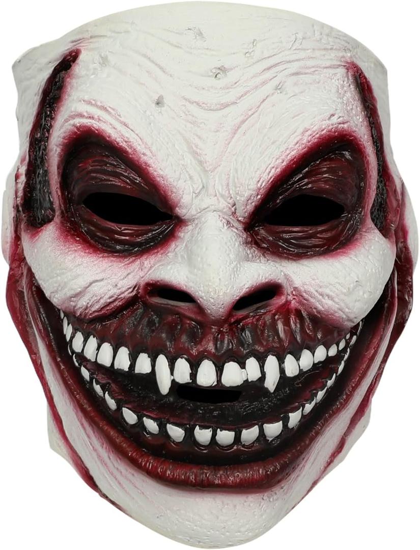 Fiend Bray Wyatt Mask Scary Demon Face Mask with Elastic Band Realistic Halloween Cosplay Costume Mask for Adults (One Size, White)