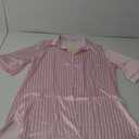 Ekouaer Women's Satin Nightshirt Button Down Sleepshirt Silk 3/4 Sleeve Nightgown Boyfriend Notch Collar Sleepwear L