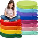 Gerrii 12Pcs Floor Cushions for Classroom,15 in Extra Thick Flexible,Multi | Classroom Floor Cushions with Handles Round Seat Pillows PU Leather Pads for Kids Kindergarten Preschool Daycare Nursery