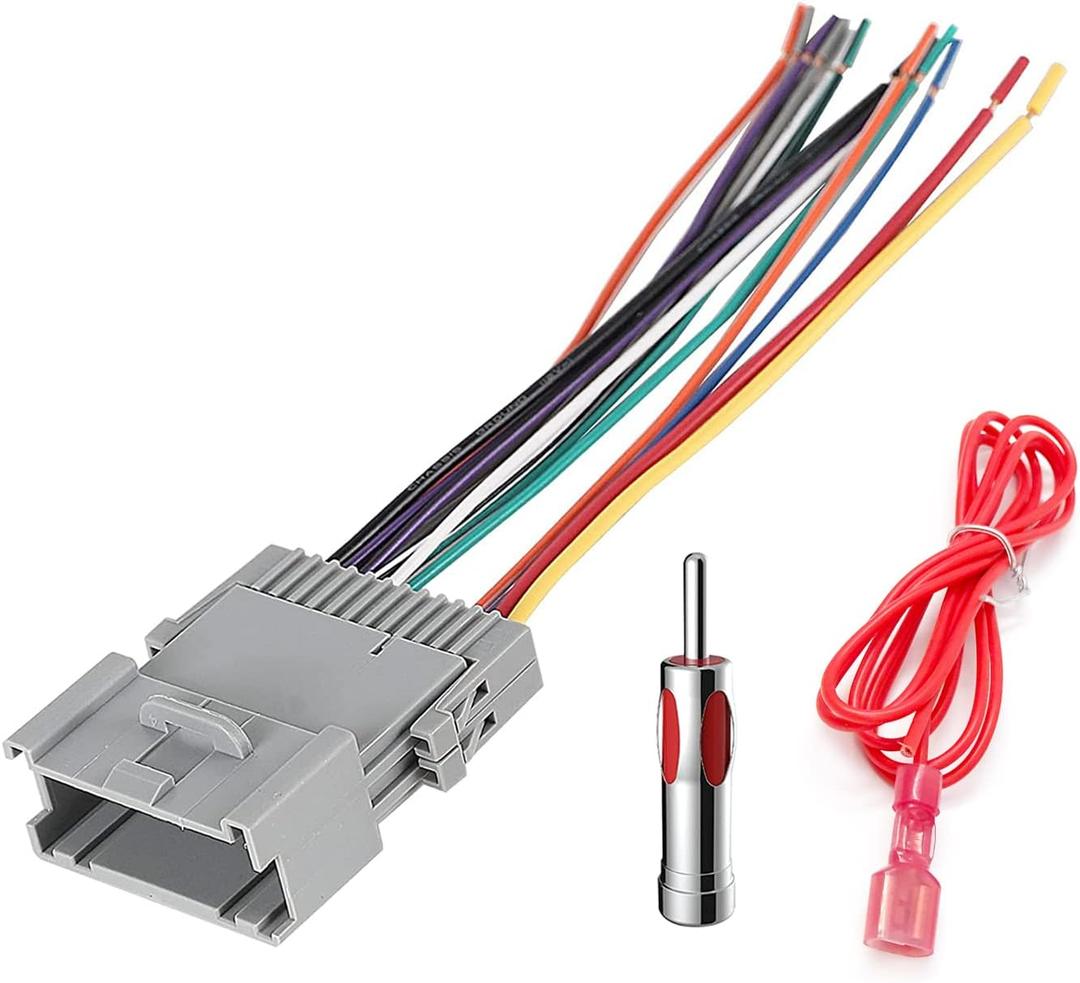 Radio Stereo Wiring Harness for Chevy Silverado GMC Sierra, Chevrolet Suburban Colorado Malibu Corvette Cavalier Blazer Impala, GMC Envoy Savana Canyon Yukon, Buick, Pontiac, Hummer