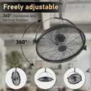 AHAWILL 22.8" Gazebo Patio Outdoor Fan - 360 Rotatable Fixed Angle, Plug-in, 6 Speeds, Timer & Reversible, 2-in-1 Hanging/Standing for Tool Room,Garage.