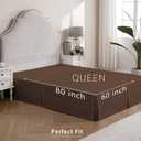 MIYE Pleated Waffle Weave Bed Skirt, Tailored Dust Ruffle 12 Inch Drop Easy Fit, Machine Washable (Brown, Queen - 12" Drop)