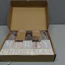 Christmas Decorations for Home Farmhouse Merry Christmas Tree Decor Wooden Winter Rustic Sign Vintage Holiday Tabletop Block for Kitchen Xmas Party Mantel Tiered Tray Gift