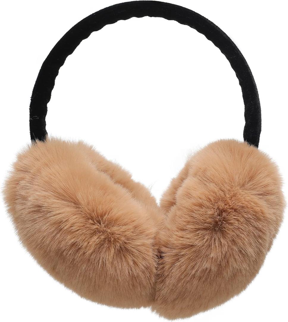 ZLYC Womens Girls Winter Fashion Adjustable Faux Fur EarMuffs Ear Warmers
