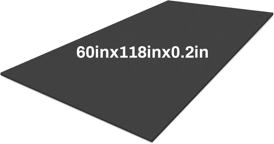 Frienda 1 Pack 118" x 60" x 0.2" Upholstery High Density Craft Sheets Cushion Foam Replacement Rectangle Cut to Size Cushion Chair Padding, Suitable for Shipping, Packing, Mailing, DIY, Cosplay(Black)