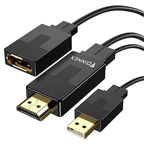 FOINNEX HDMI to DisplayPort Adapter, 4K@60Hz HDMI to DisplayPort Male to Female, Unidirectional HDMI Source to DP Display for Computer, Monitor, PS4, NS