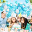 2 x 60Pcs Snow Balloons 12 Inch Cloud Blue Balloons Birthday Party Supplies Latex Helium for Arch Garland Kit Boys Girls Themed Birthday Party Decorations Baby Shower Favors (White)