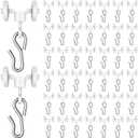 50 Pack Curtain Track Hooks Ceiling Curtain Straight Curved Track Rollers Carriers for Drapes Room Dividers or Closet Use