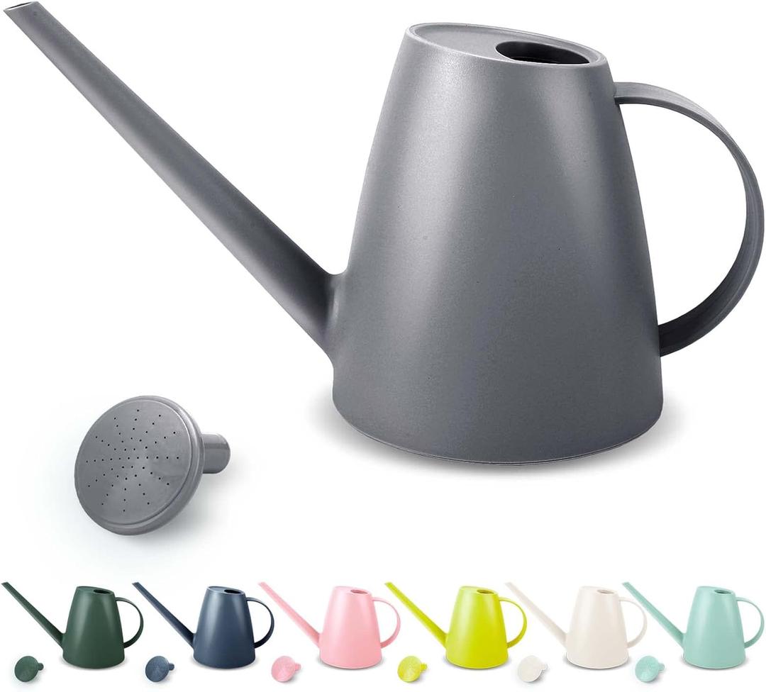 Watering Can for Indoor Plants, Small Watering Cans for House Plant Garden Flower, Long Spout Water Can for Outdoor Watering Plants 1. 8L 1/2 Gallon (Gray)
