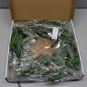 AMF0RESJ 20 inches Artificial Green Olive Wreath Greenery Wreath with Olive Leaves, Bean for Front Door Indoor Outdoor Farmhouse Home Wall Window Festival Wedding Decor, White Gift Box Included